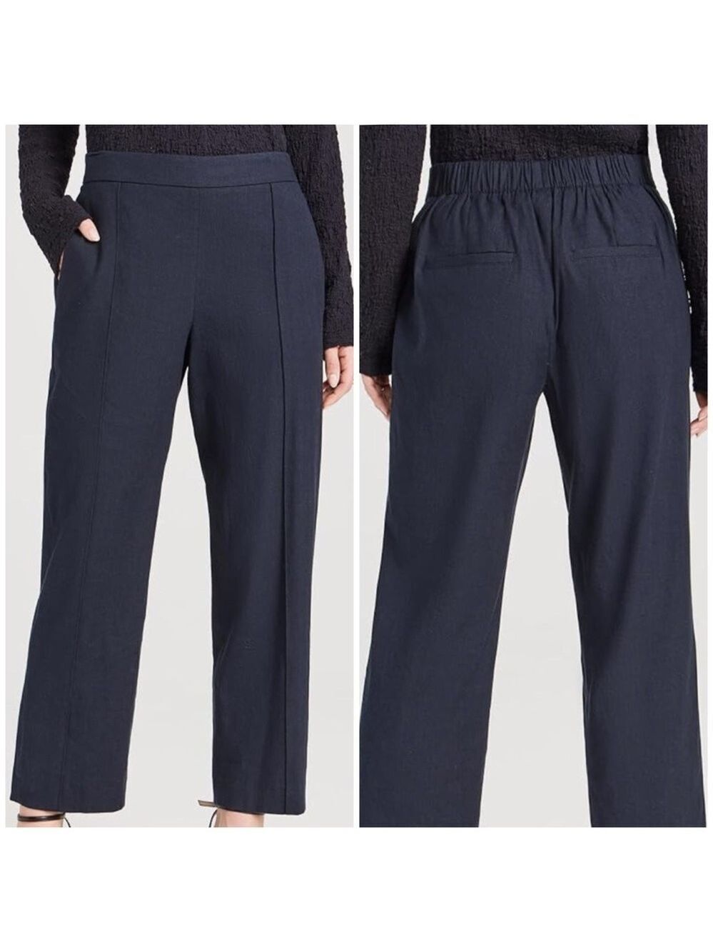 Vince Blue Pull On Trousers with High-Waisted Relaxed Fit SZ 4